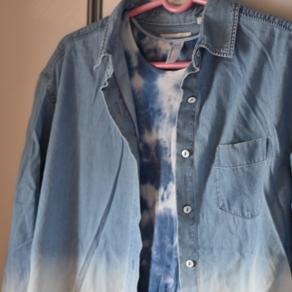 Ombre denim button down shirt - Picture 2 of 3